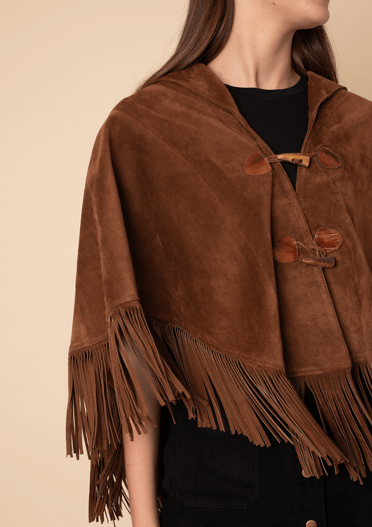 Poncho Pampa | Cuero Gamuza | Cognac