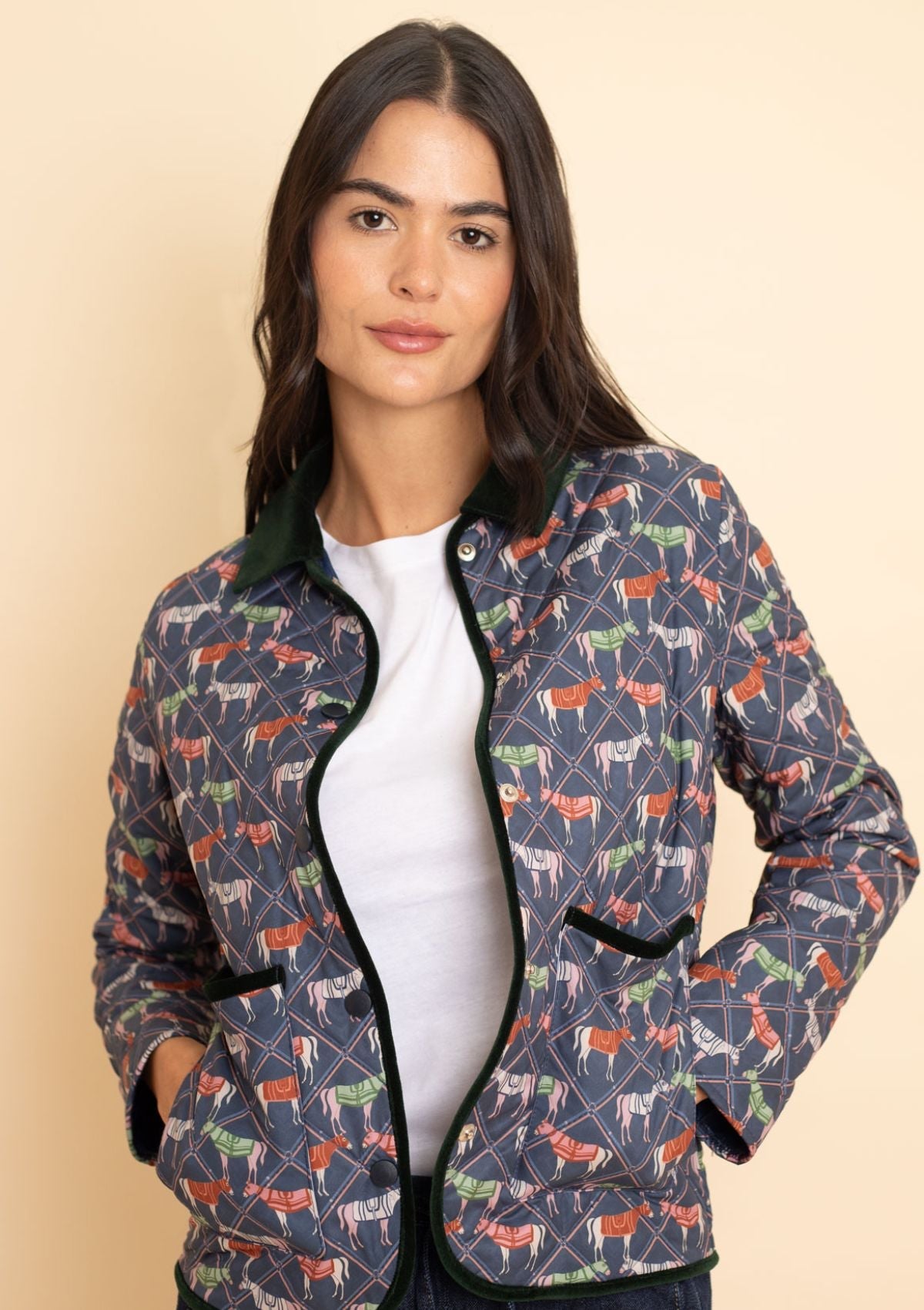 Chaqueta Barn Acolchada | Estampado Victory | Azul Marino