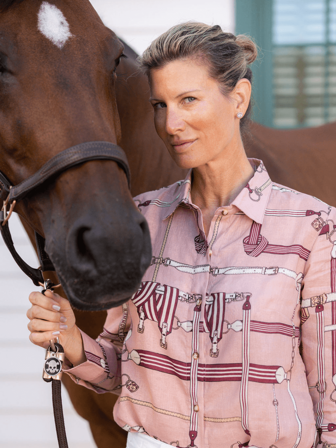 Camisa Básica de Lino | Estampado Jubilea | Rosa Blush