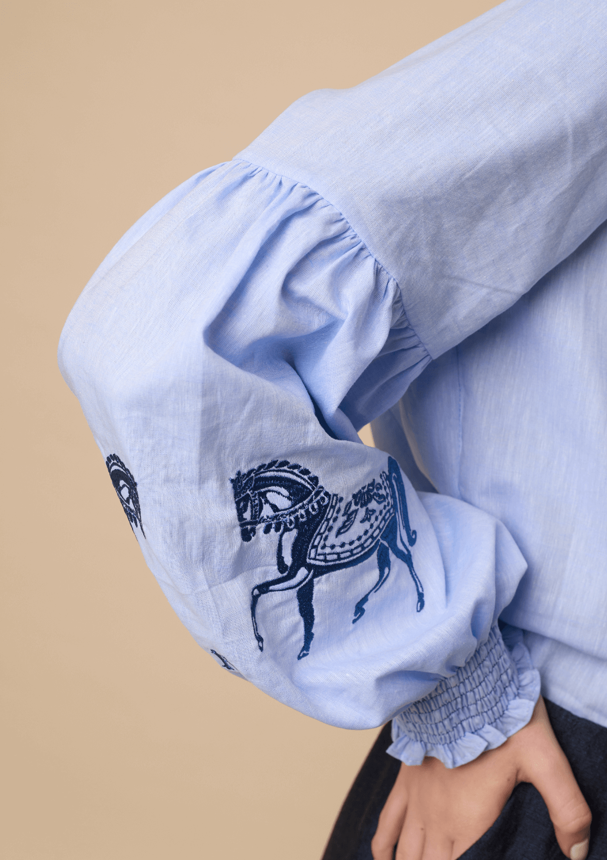 Camisa Bordada Annie | Azul