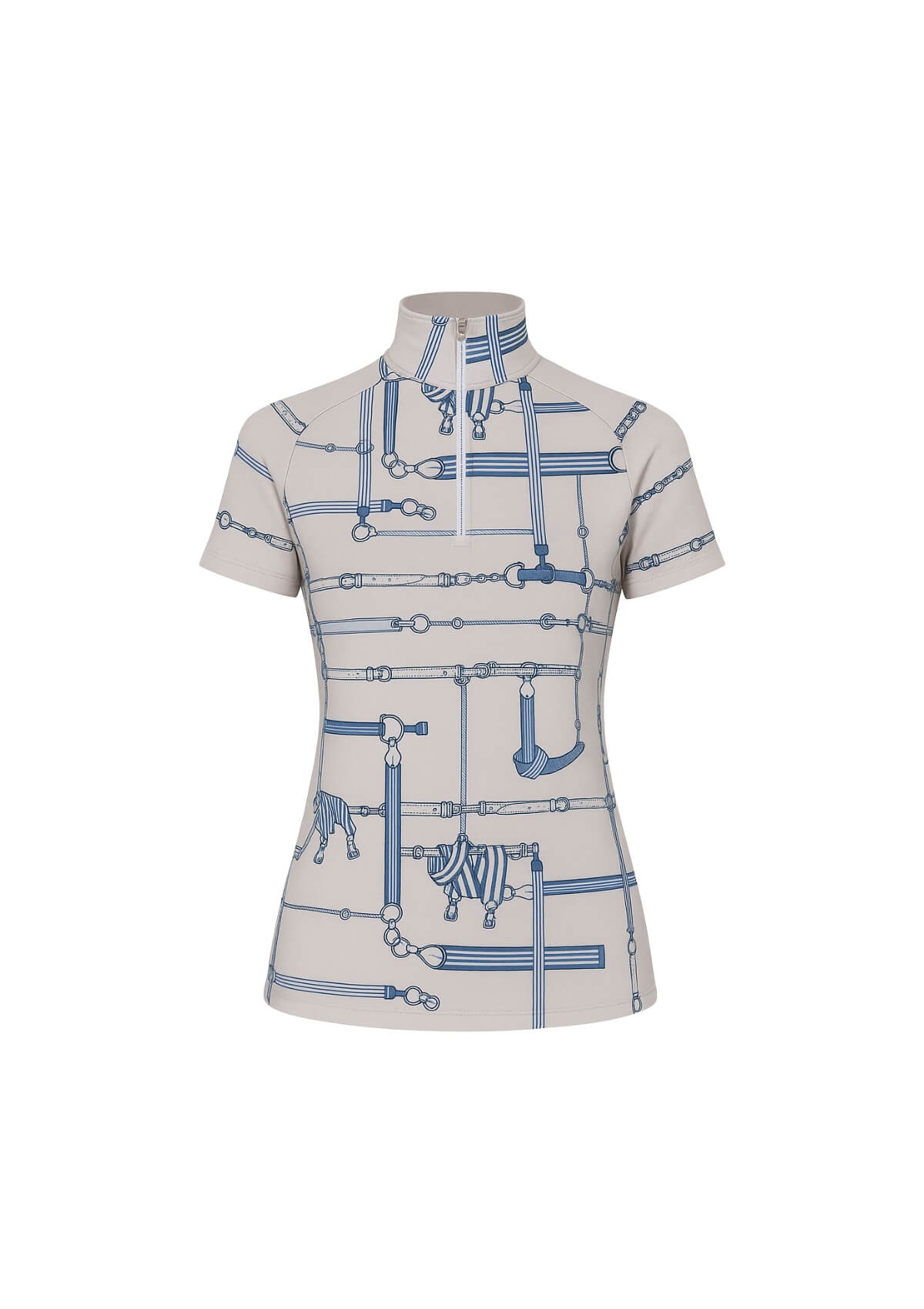 Bliss Q-Zip Extra Ligero | Manga Corta | Estampado Jubilea | Azul Rivera