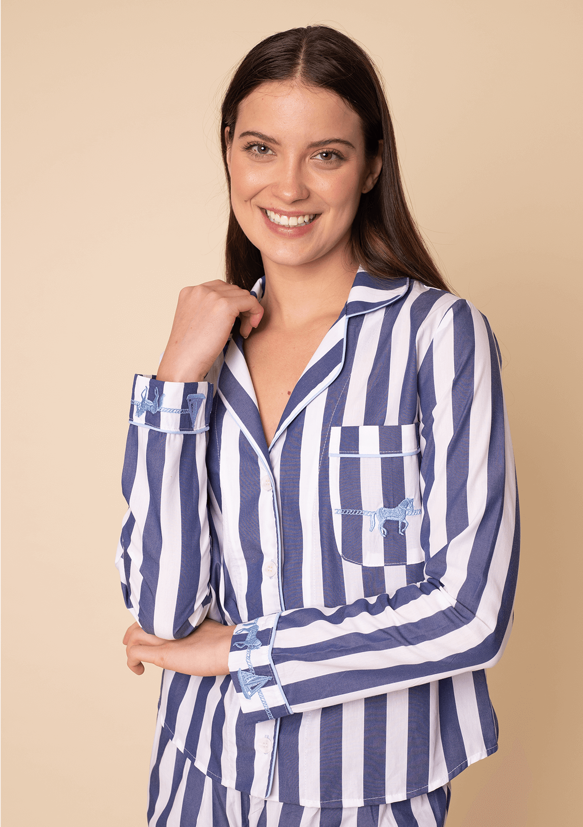 Pijama de Rayas | Manga Larga | Azul y Blanco