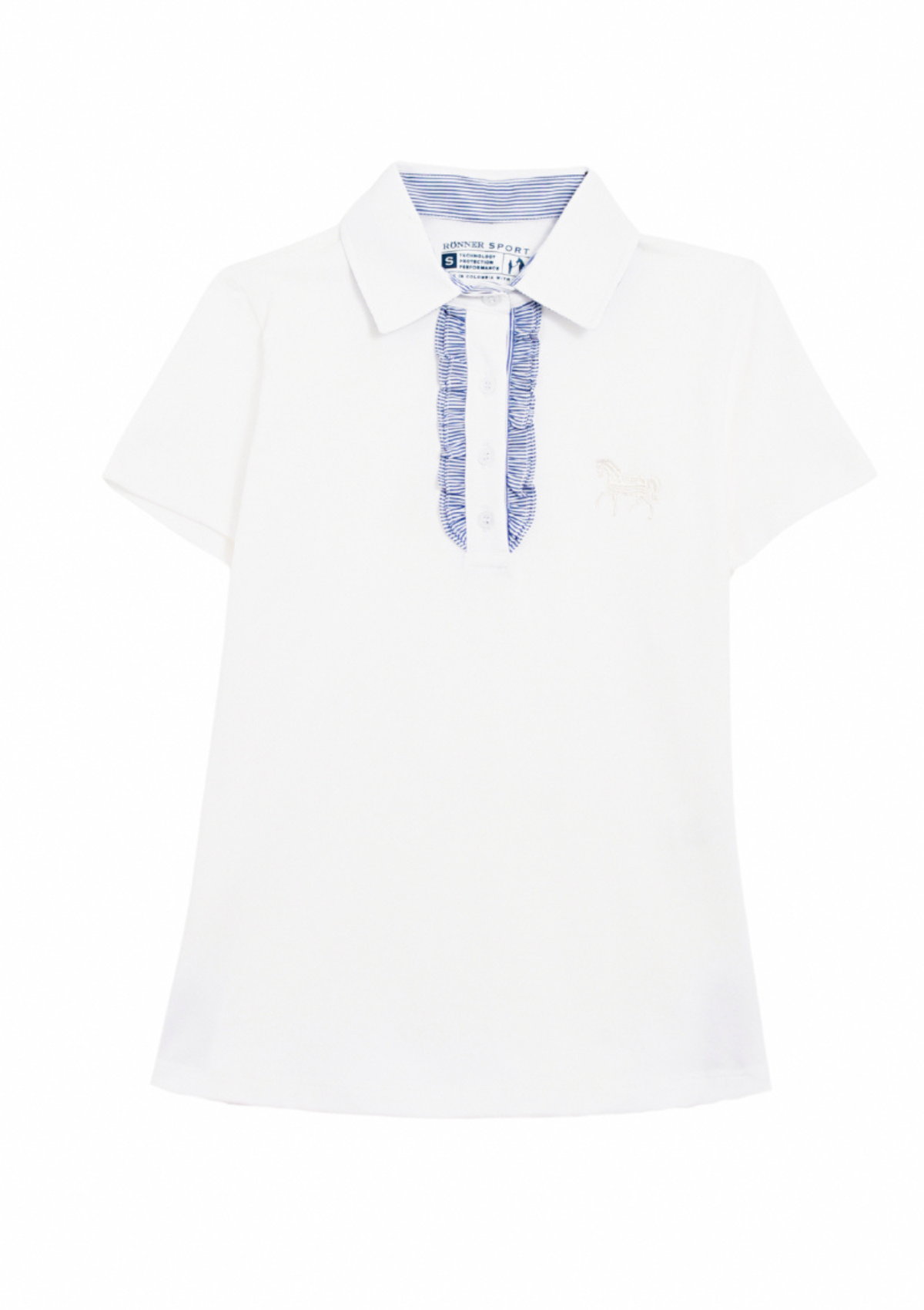 Polo Prairi | Manga Corta | Blanca con Rayas
