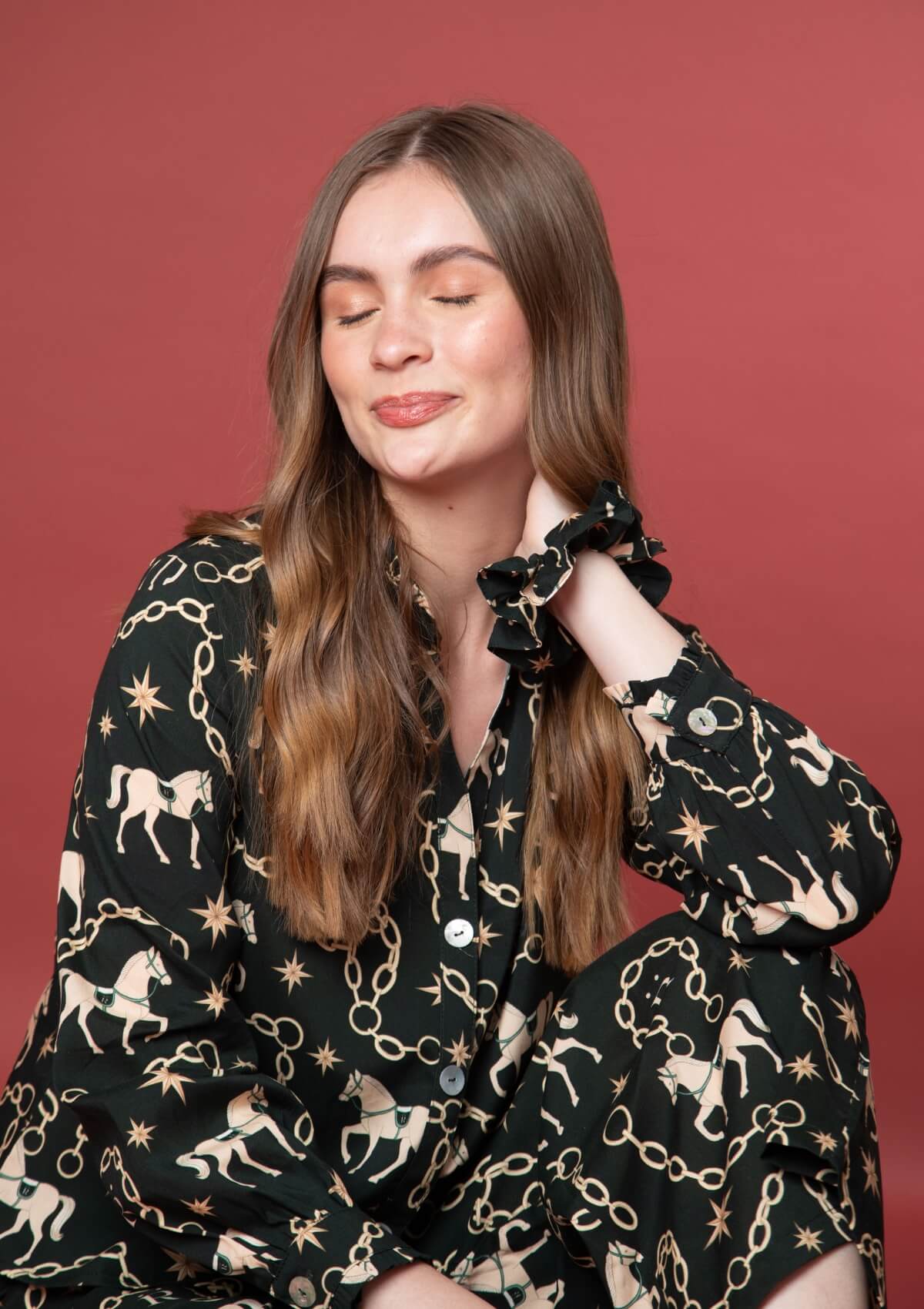 Pijama Celeste | Manga Larga | Estampado Magical Horse