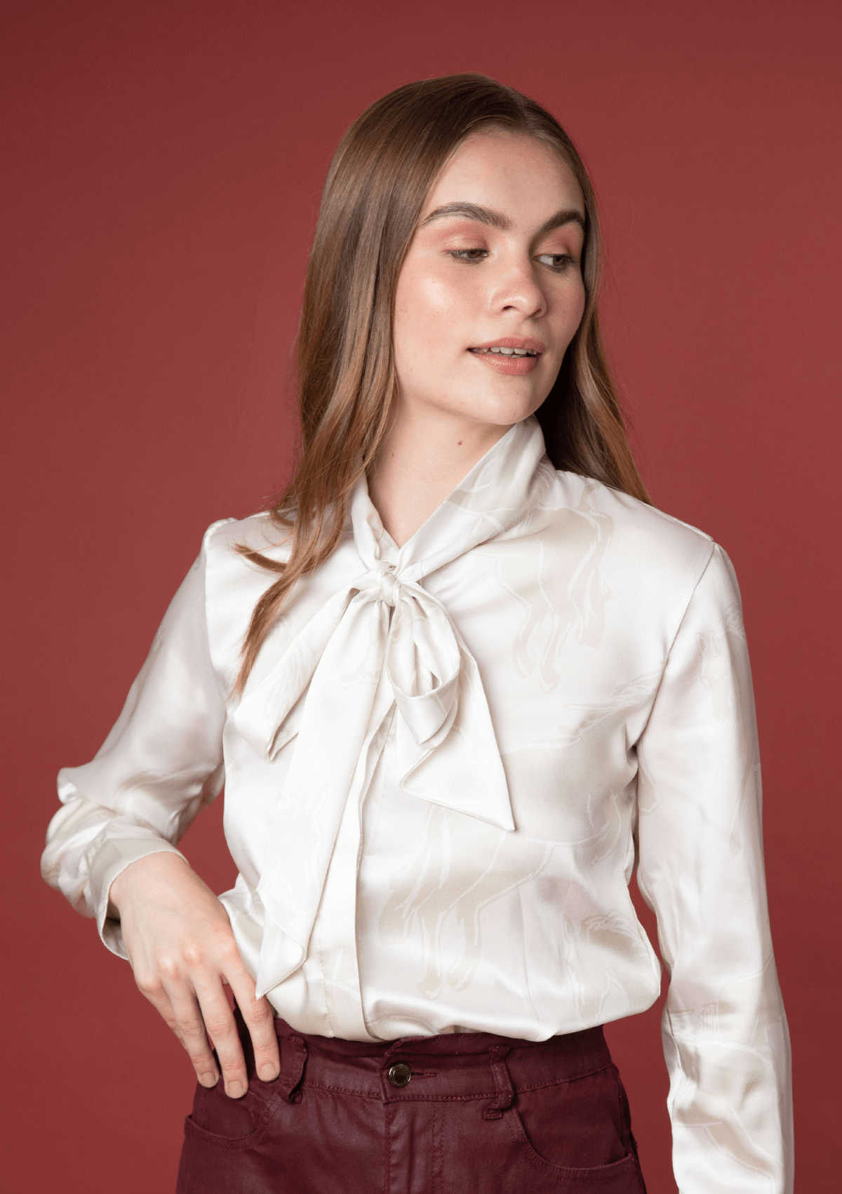 Blusa Noelle | Estampado Volt | Marfil