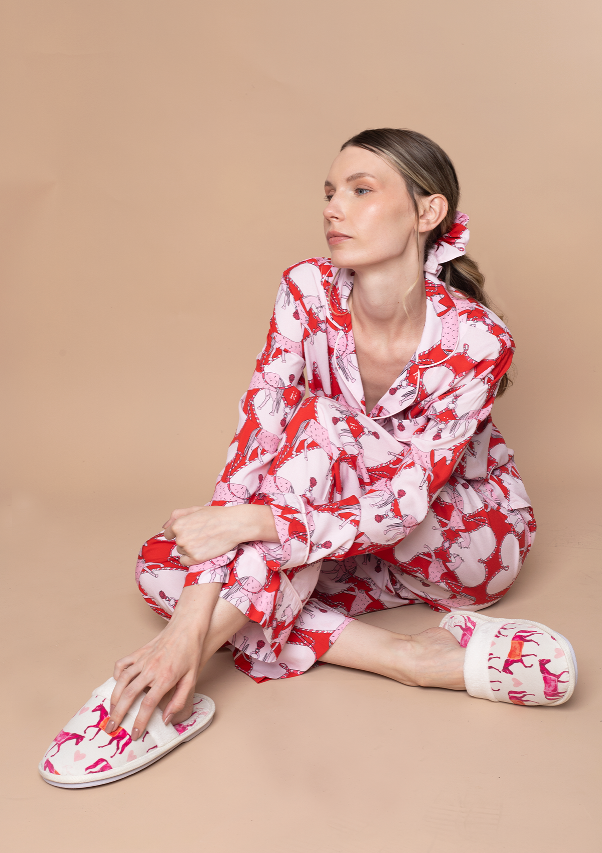 Pijama Horsebond | Manga Larga | Rojo & Blanco