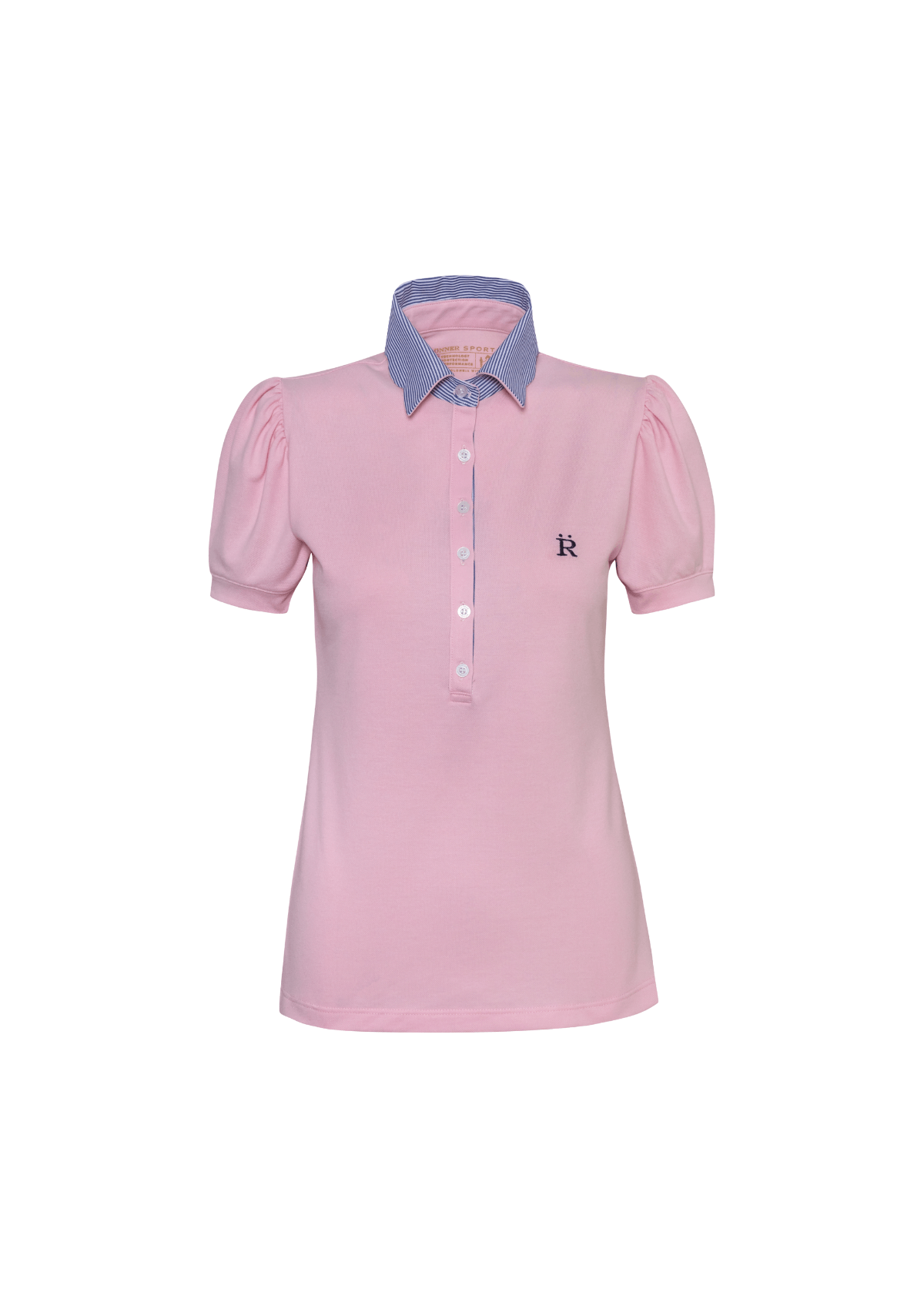 Polo Acasia | Manga Corta | Rosa con Azul y Rayas Blancas