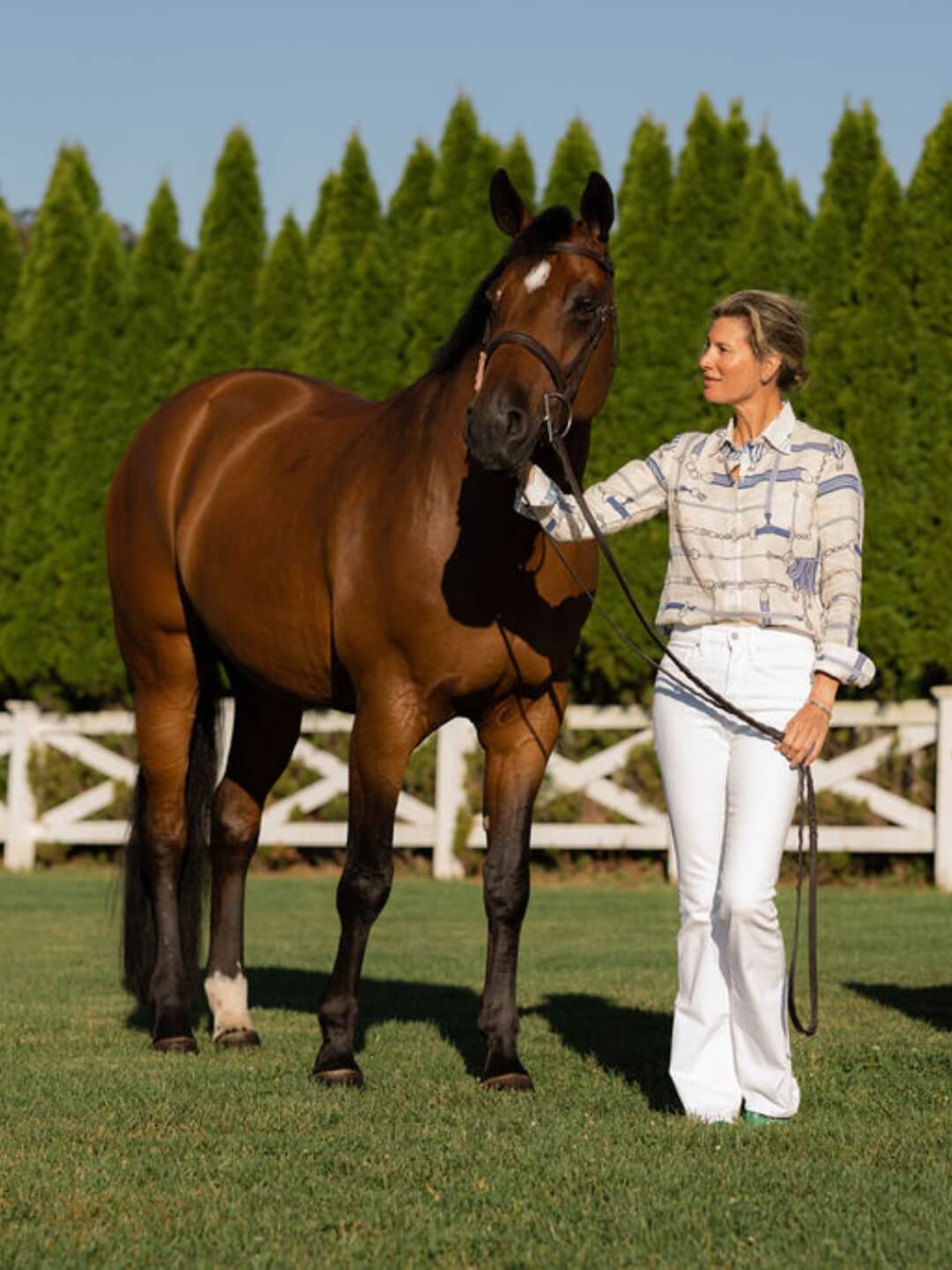 Camisa Básica de Lino | Estampado Jubilea | Azul Rivera