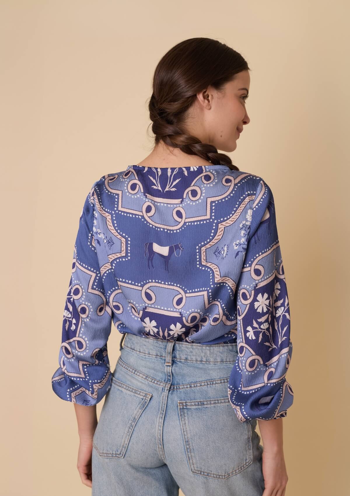 Blusa Caravelle | Veranda Print | Azul