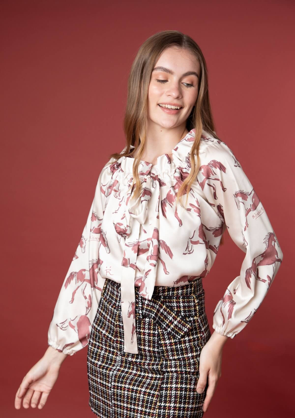 Blusa Adele | Estampado Volt | Terracota Rust