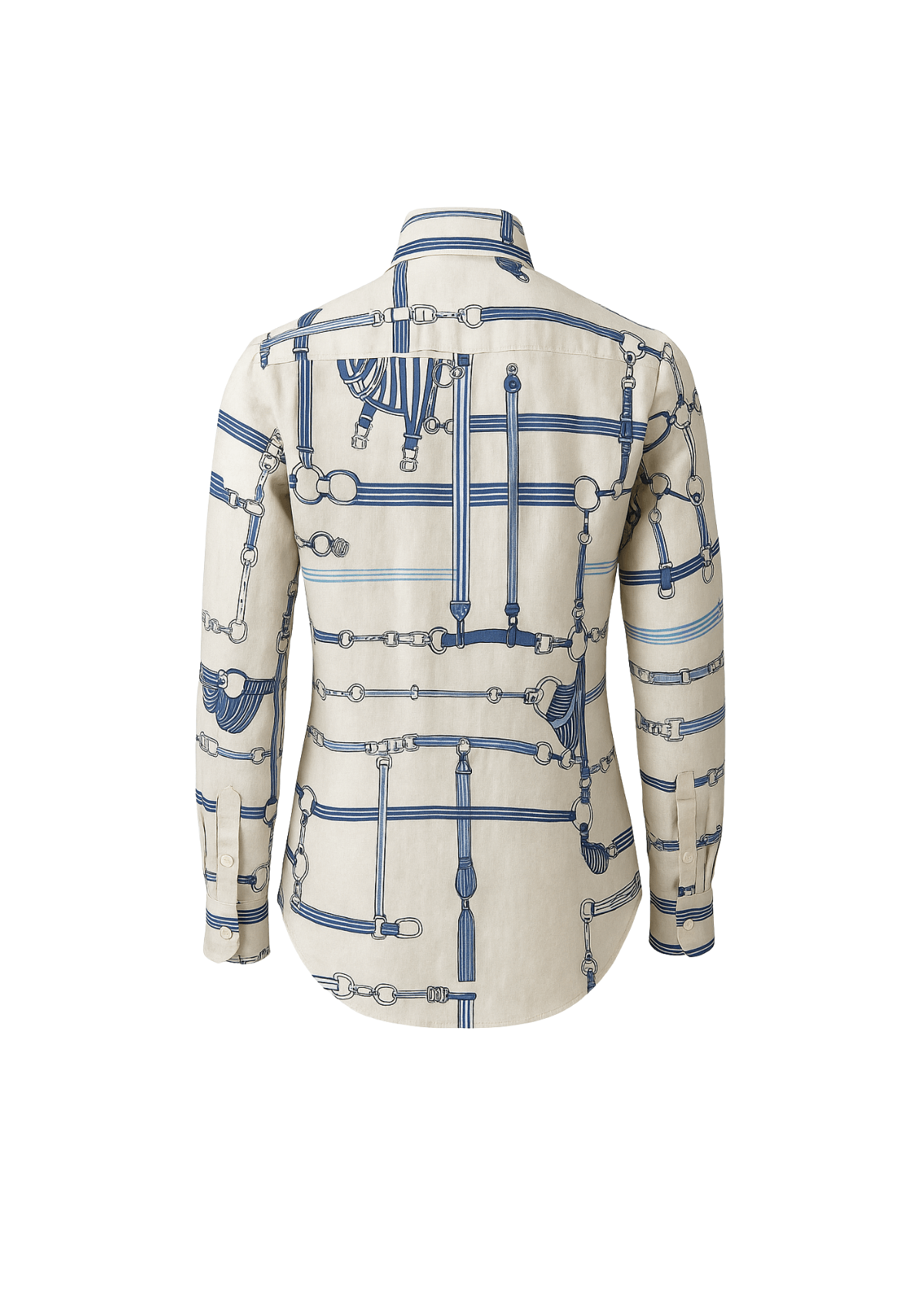 Camisa Básica de Lino | Estampado Jubilea | Azul Rivera