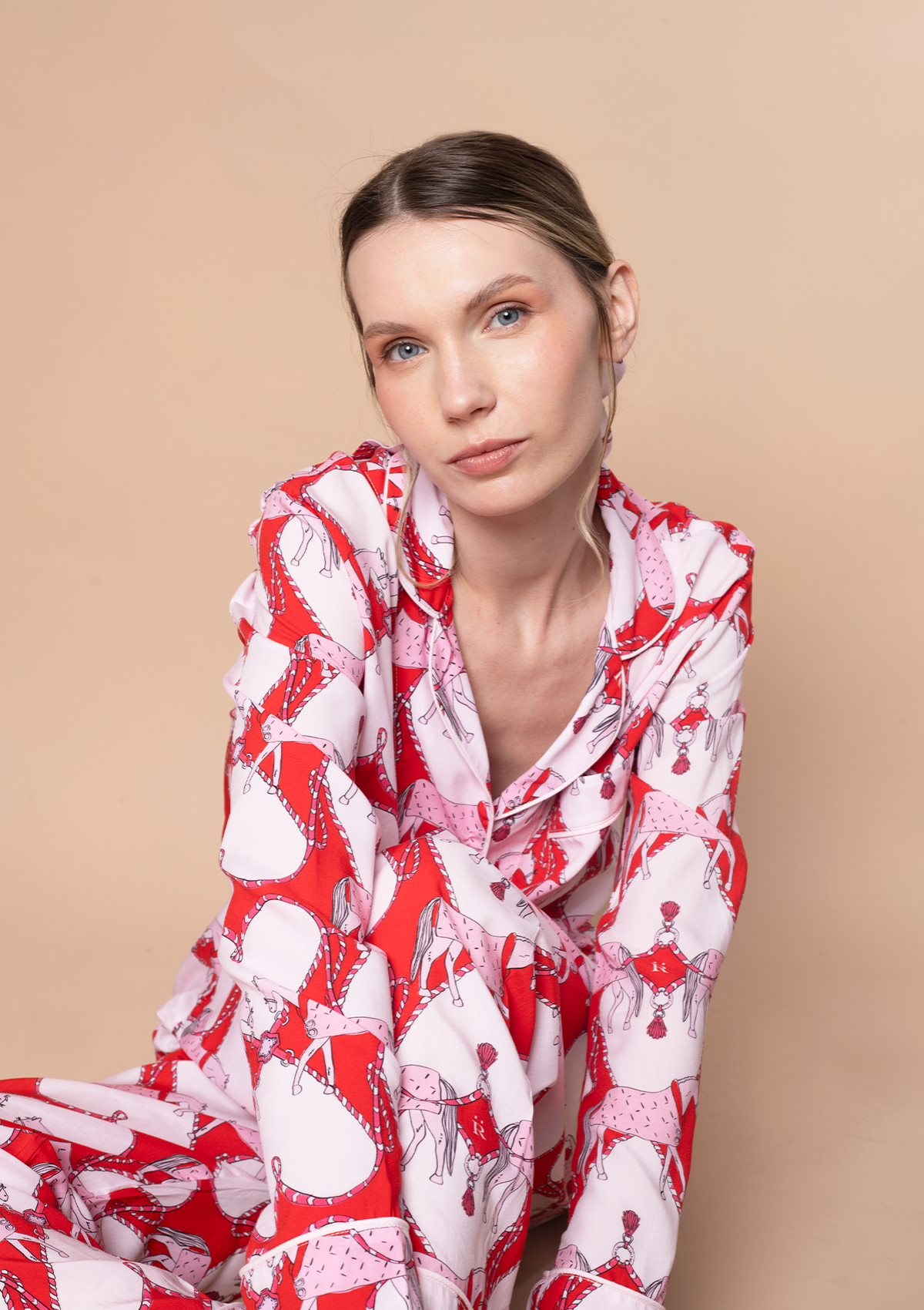 Pijama Horsebond | Manga Larga | Rojo & Blanco
