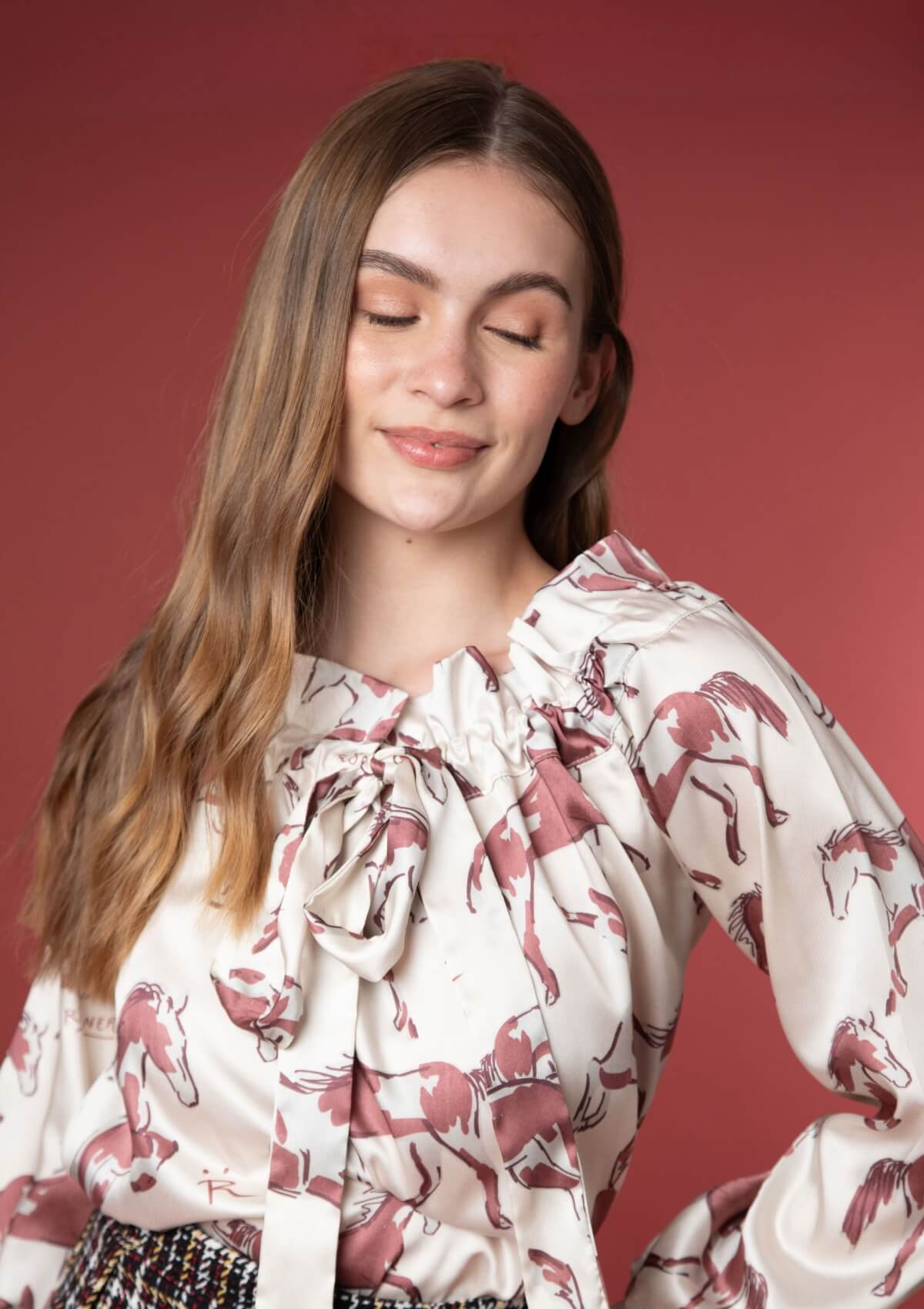 Blusa Adele | Estampado Volt | Terracota Rust