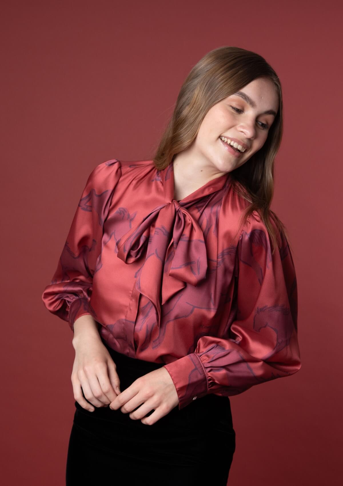 Blusa Noelle | Estampado Volt | Ivory