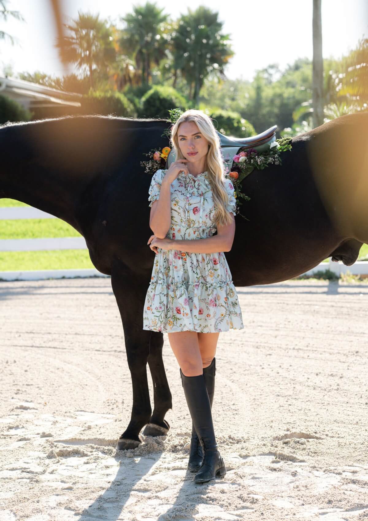 Vestido de Lino Amelie | Estampado Herbaria | Aqua