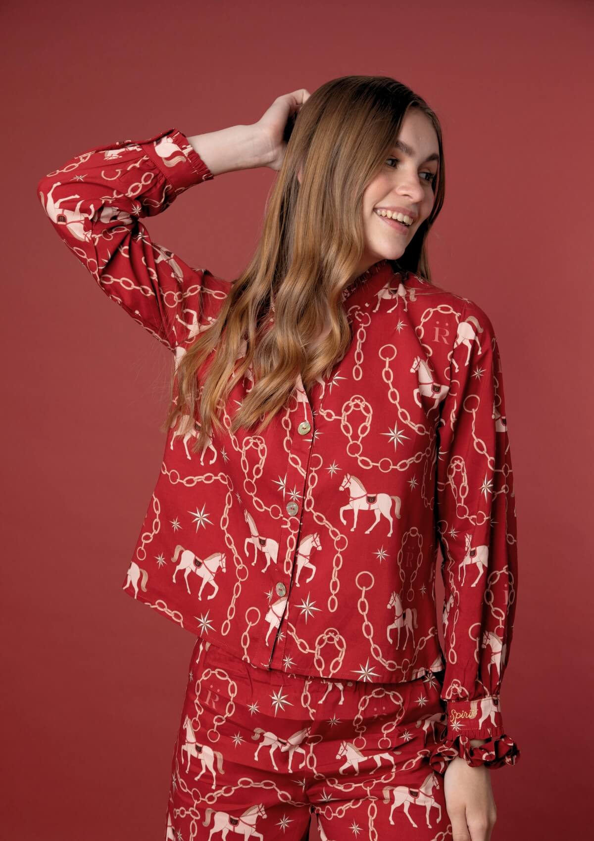 Pijama Celeste | Manga Larga | Estampado Magical Horse