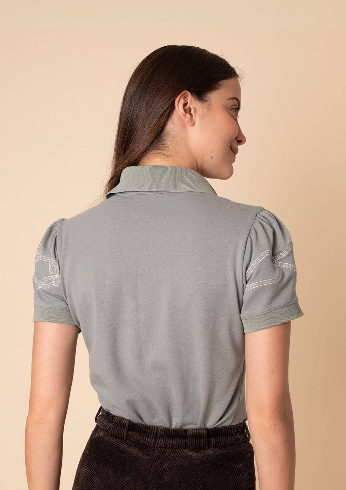 Polo Elise | Manga Corta Bordada | Sage