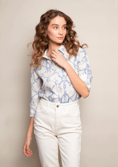 Camisa Básica de Lino | Morsetti Cielo