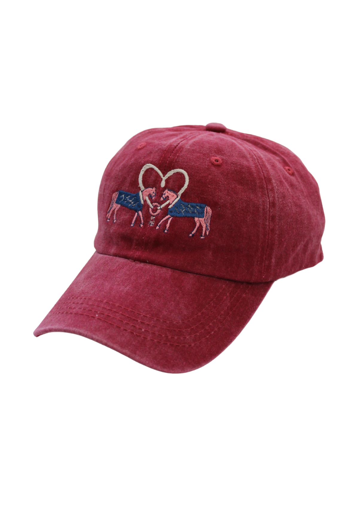 Gorra Ecuestre de Algodón Love Horses | Rosa