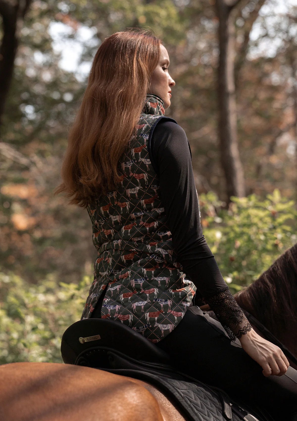 Chaleco Florence Acolchado | Estampado Victory | Salvia