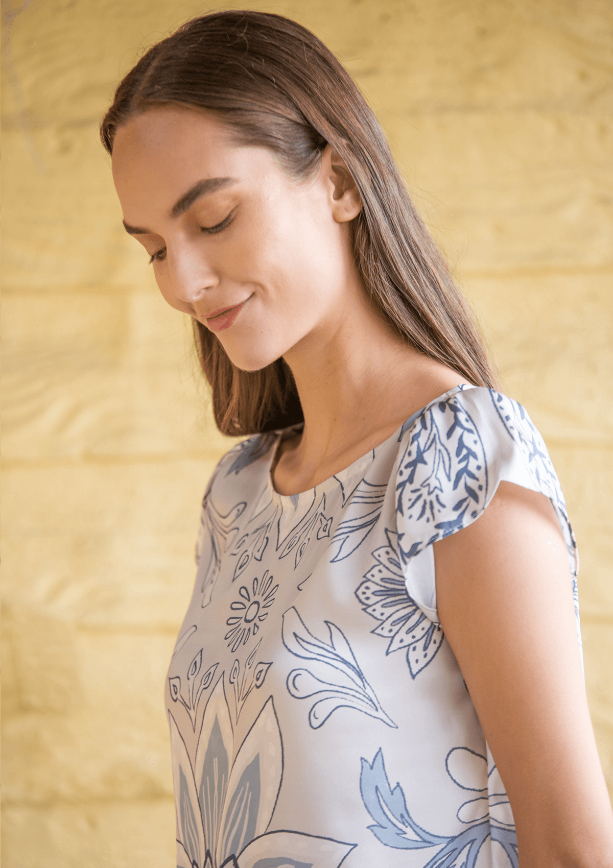 Blusa Galatea | Estampado Lilyrose | Acero