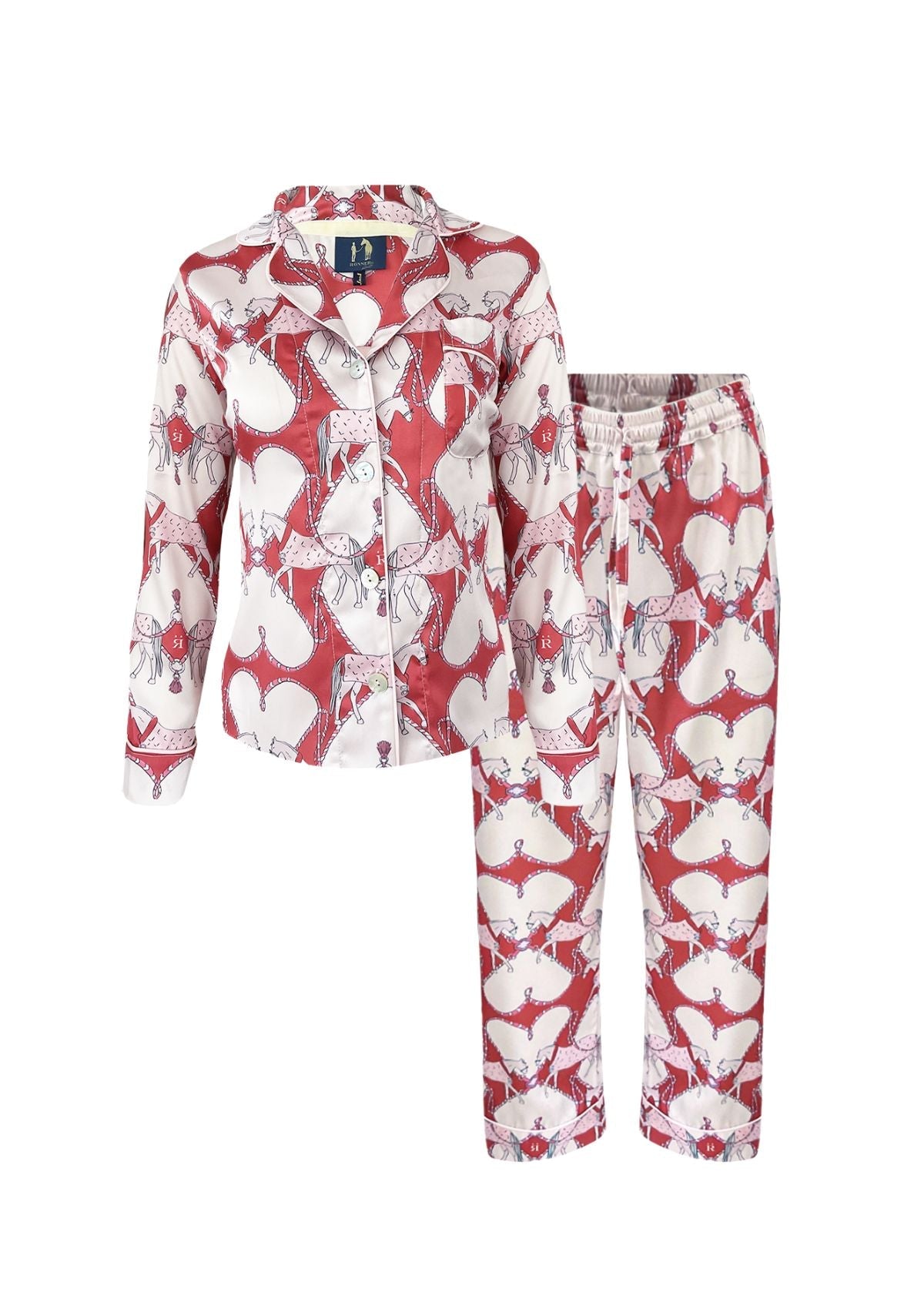 Pijama Horsebond | Manga Larga | Rojo y Blanco