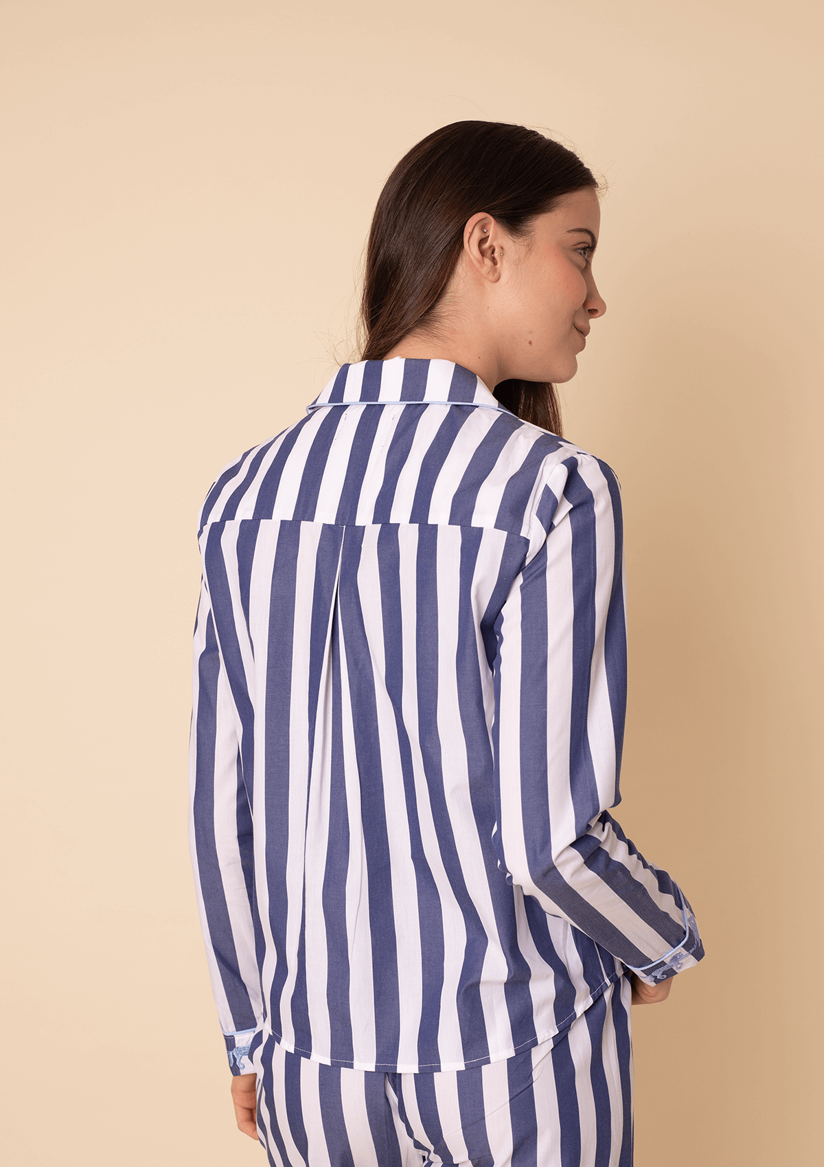 Pijama de Rayas | Manga Larga | Azul y Blanco