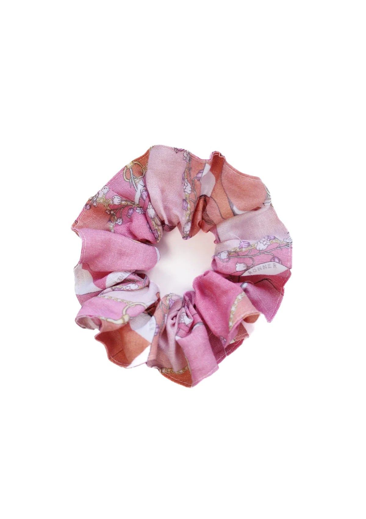 Scrunchie de Lino | Geo Horse Print | Mandarina