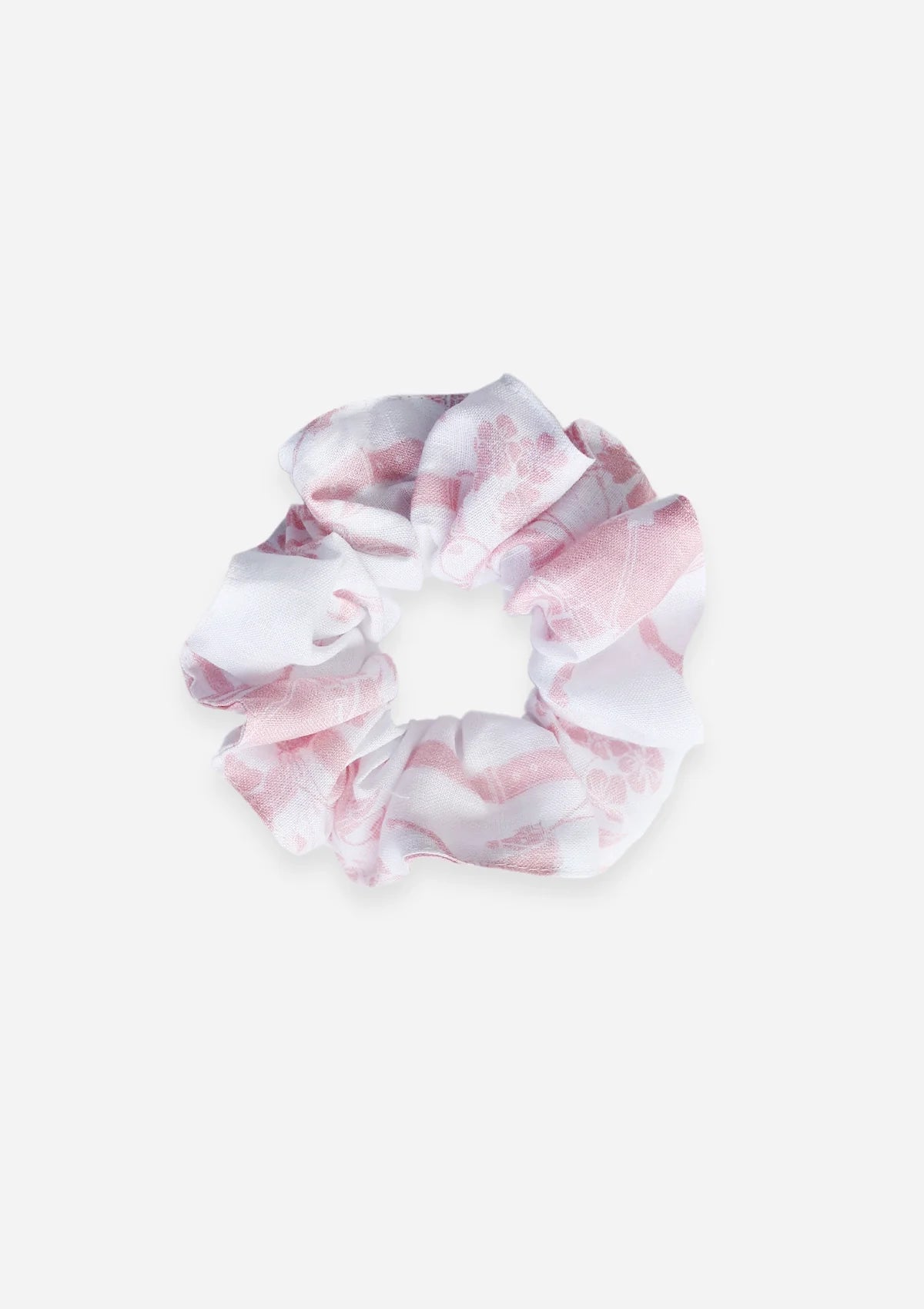 Linen Hair Scrunchie | Clementine Print | Pink - Rönner