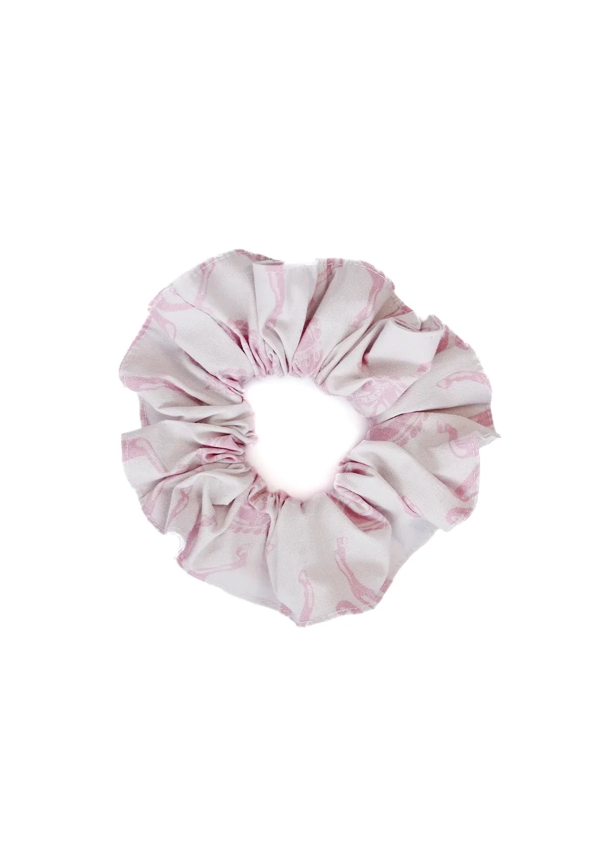 Scrunchie de Lino | Blossomare Print | Crema y Rosa