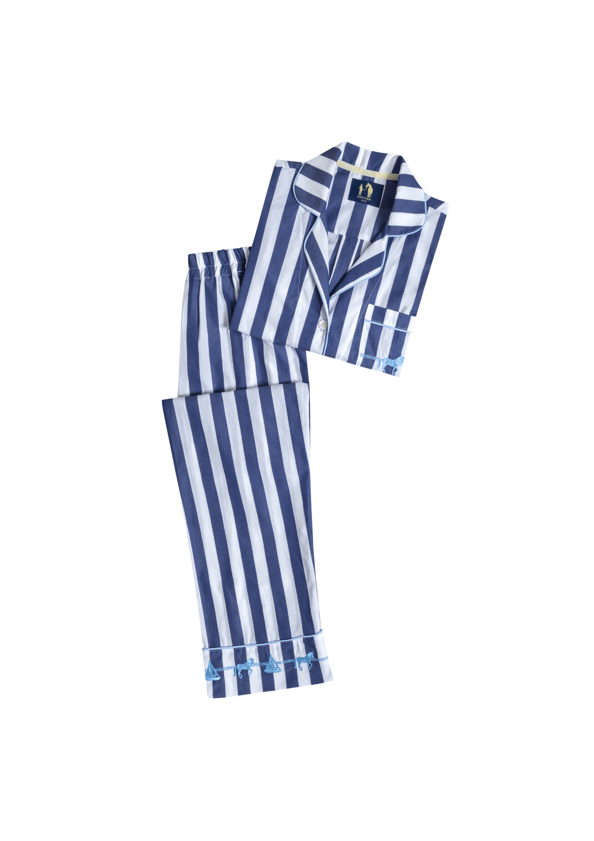 Pijama de Rayas | Manga Larga | Azul y Blanco