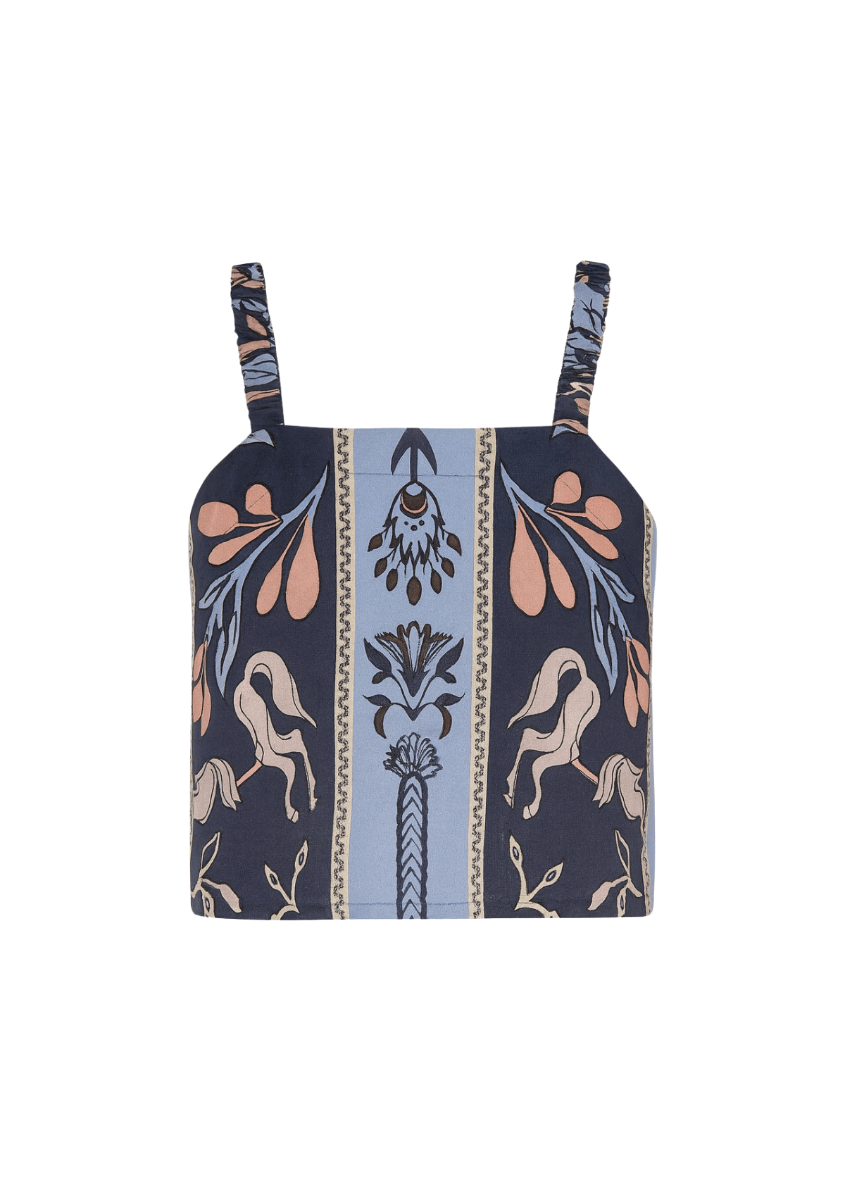 Top de Lino Camille | Estampado Lilyrose | Navy | Muestra