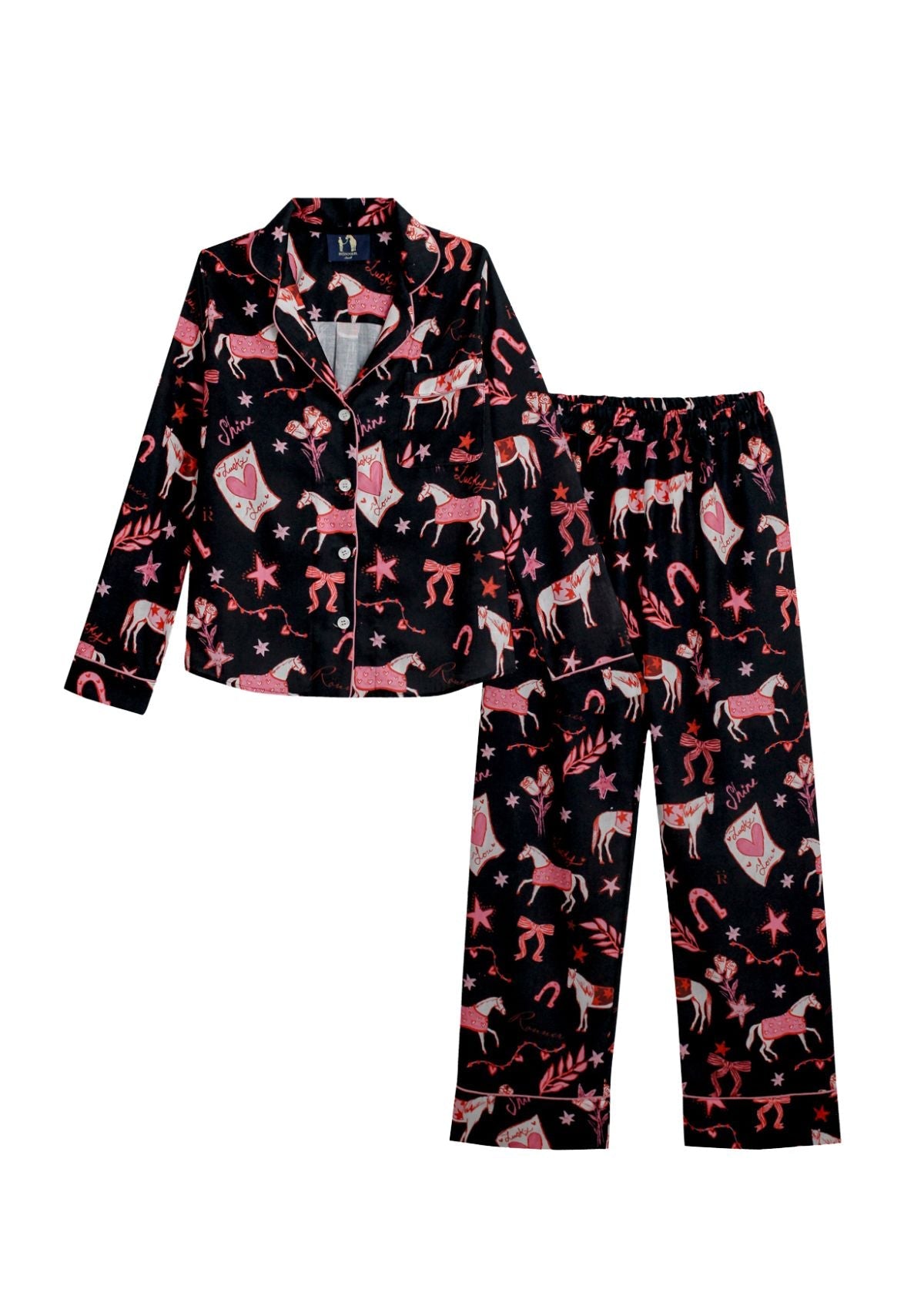 Pijama Riding The Stars | Manga Larga | Negro