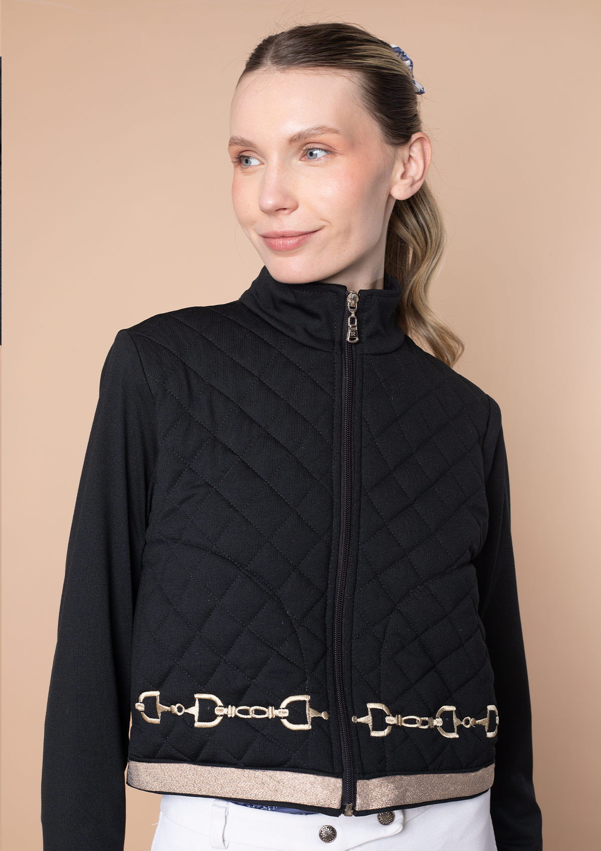 Ember Embroidered Cropped Zip Jacket | Black - Rönner