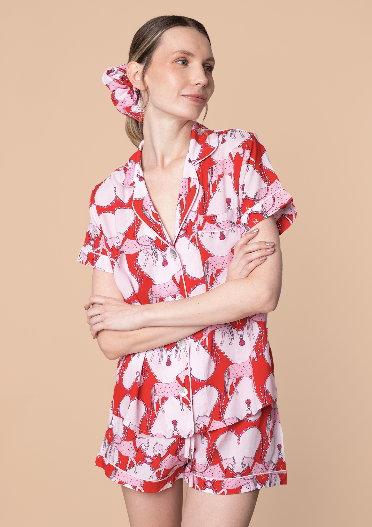 Pijama Horsebond | Manga Corta | Rojo y Blanco