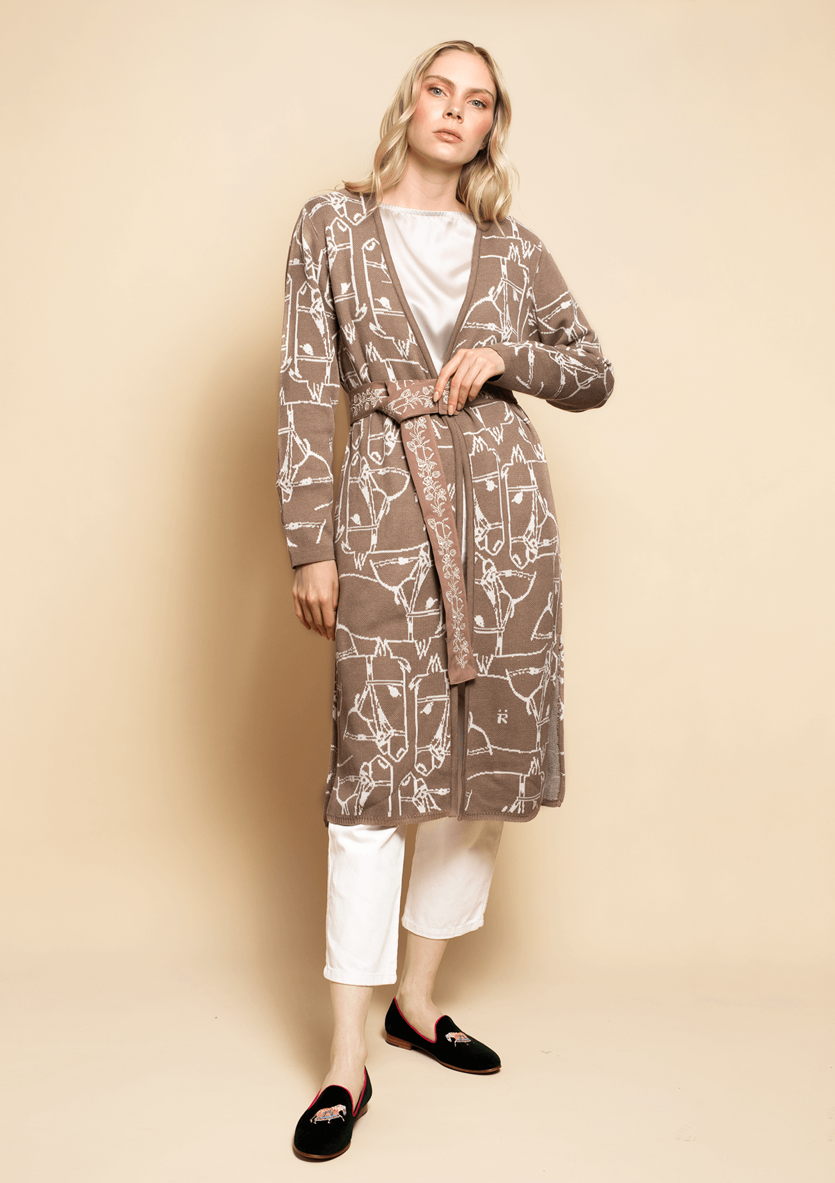 Abrigo tejido Largo Amari | Cheval Taupe