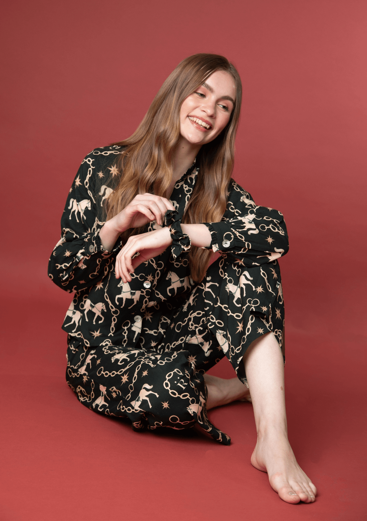 Pijama Celeste | Manga Larga | Estampado Magical Horse