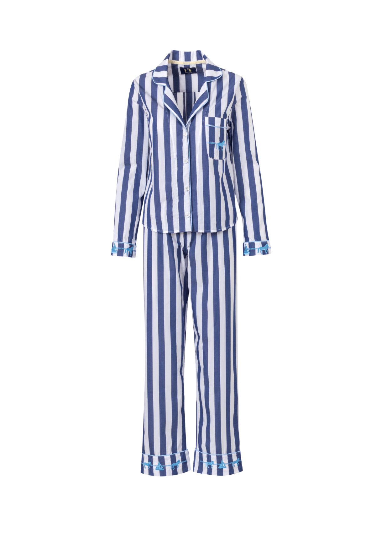 Pijama de Rayas | Manga Larga | Azul y Blanco