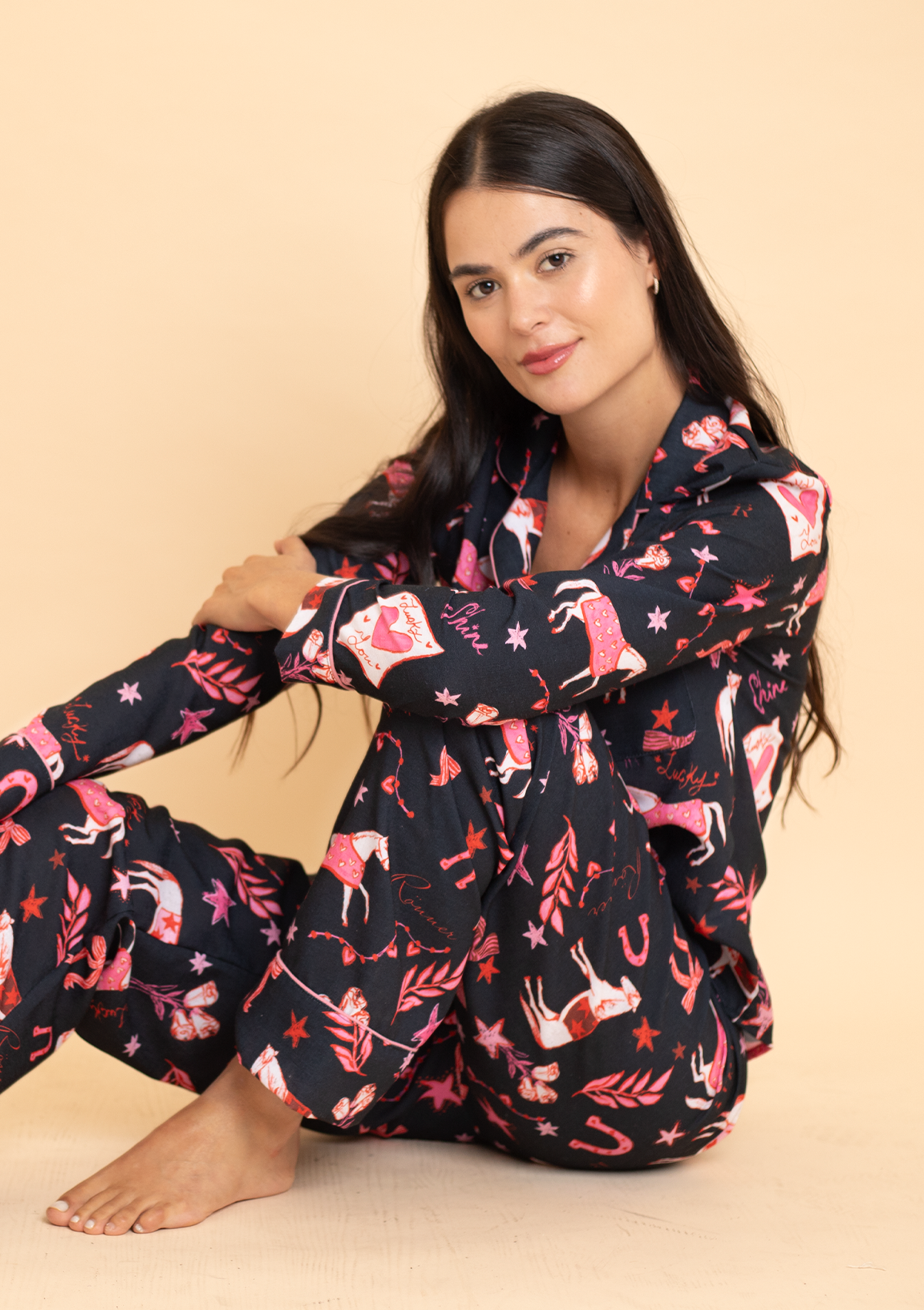 Pijama Riding The Stars | Manga Larga | Negro